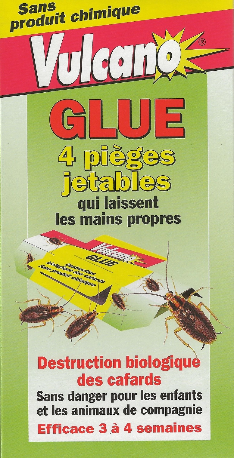 GLUE anti-cafards blattes cancrelats lot de 4 pièges jetables Vulcano -  Viveonis boutique