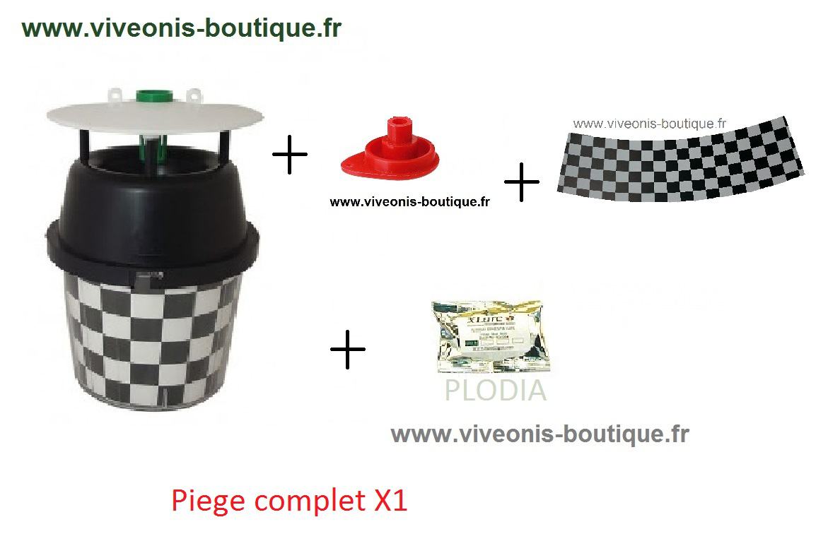 KIT COMPLET PIEGE MITES ALIMENTAIRES plodia ephestia (piège entonnoir+plaque  damier+phéromone) - Viveonis boutique