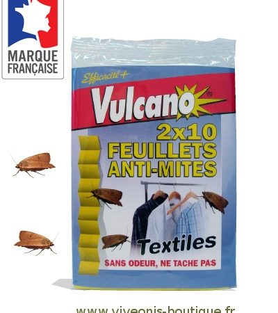 FEUILLETS ANTI-MITES X 20 VULCANO - Viveonis boutique