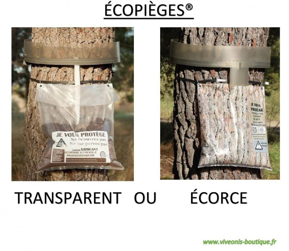 Photo de mise en situation du Sac Recharge pour ECOPIEGE collecteur de chenilles processionnaires