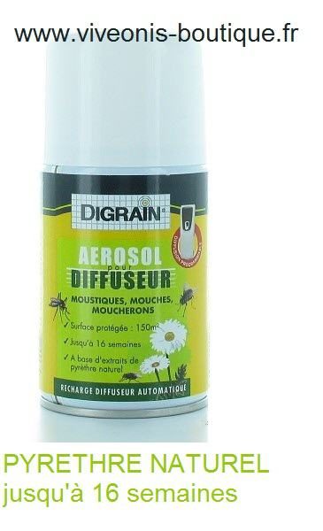 Recharge pirèthre Digrain insecticide aerosol 250ml