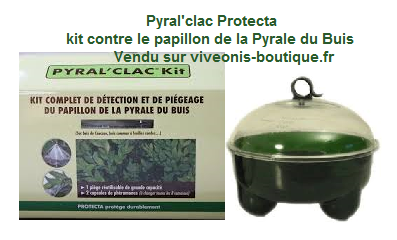 Pyral'clac Protecta Kit complet vendu par viveonis pour lutter contre le papillon de la pyrale du buis