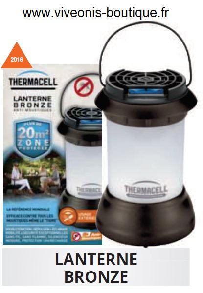 LANTERNE ANTI-MOUSTIQUES A LED BRONZE THERMACELL + 1 RECHARGE DE