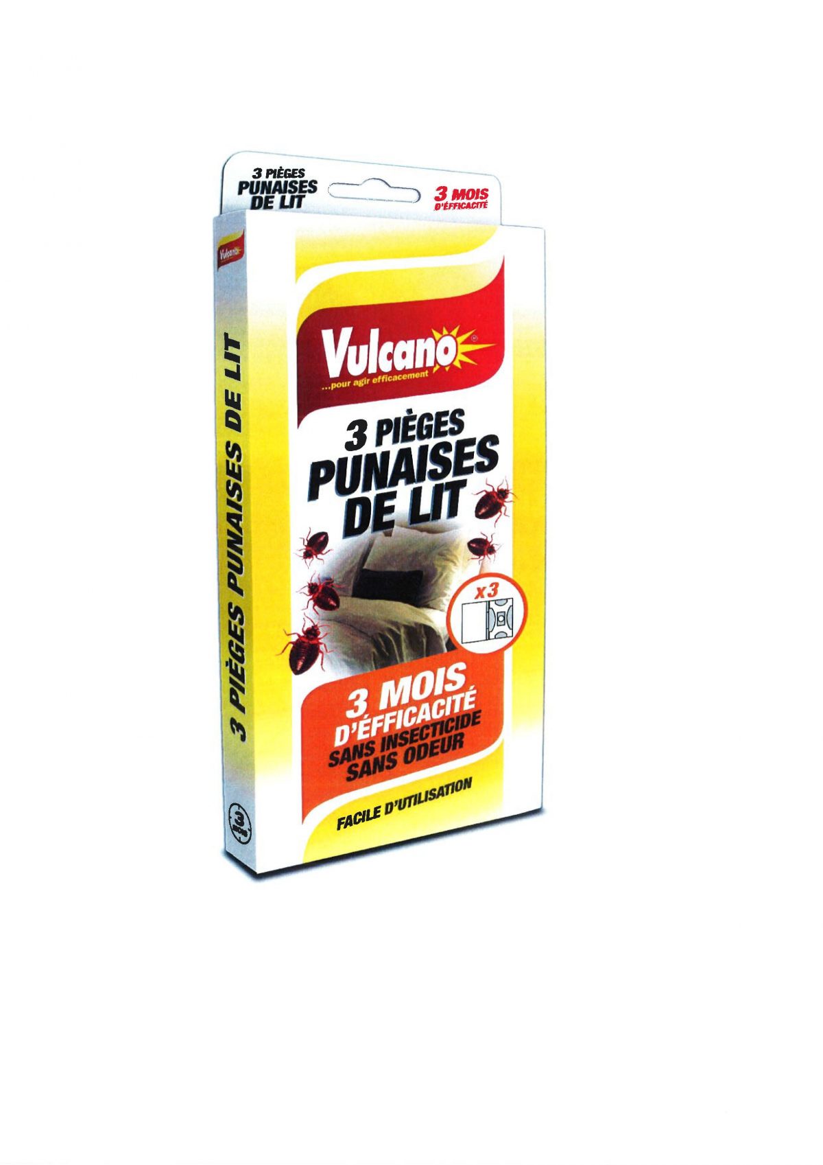 Pièges anti-punaises de lit Vulcano X3