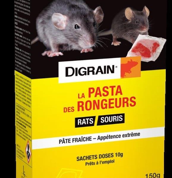 La pasta des rongeurs appât frais Digrain 150g de pâte en sachet dose 10g